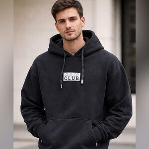 Pro Club Embroidered Logo Black Hoodie